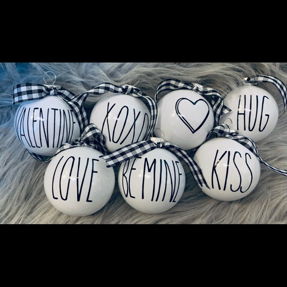 Rae Dunn Inspired Ornament Set Rustic Farmhouse Checked/Plaid - Picture 1 of 1
